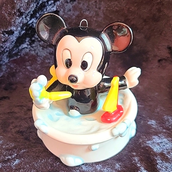 Vintage 1984 Disney Baby Mickey in tub ornament - Picture 1 of 4